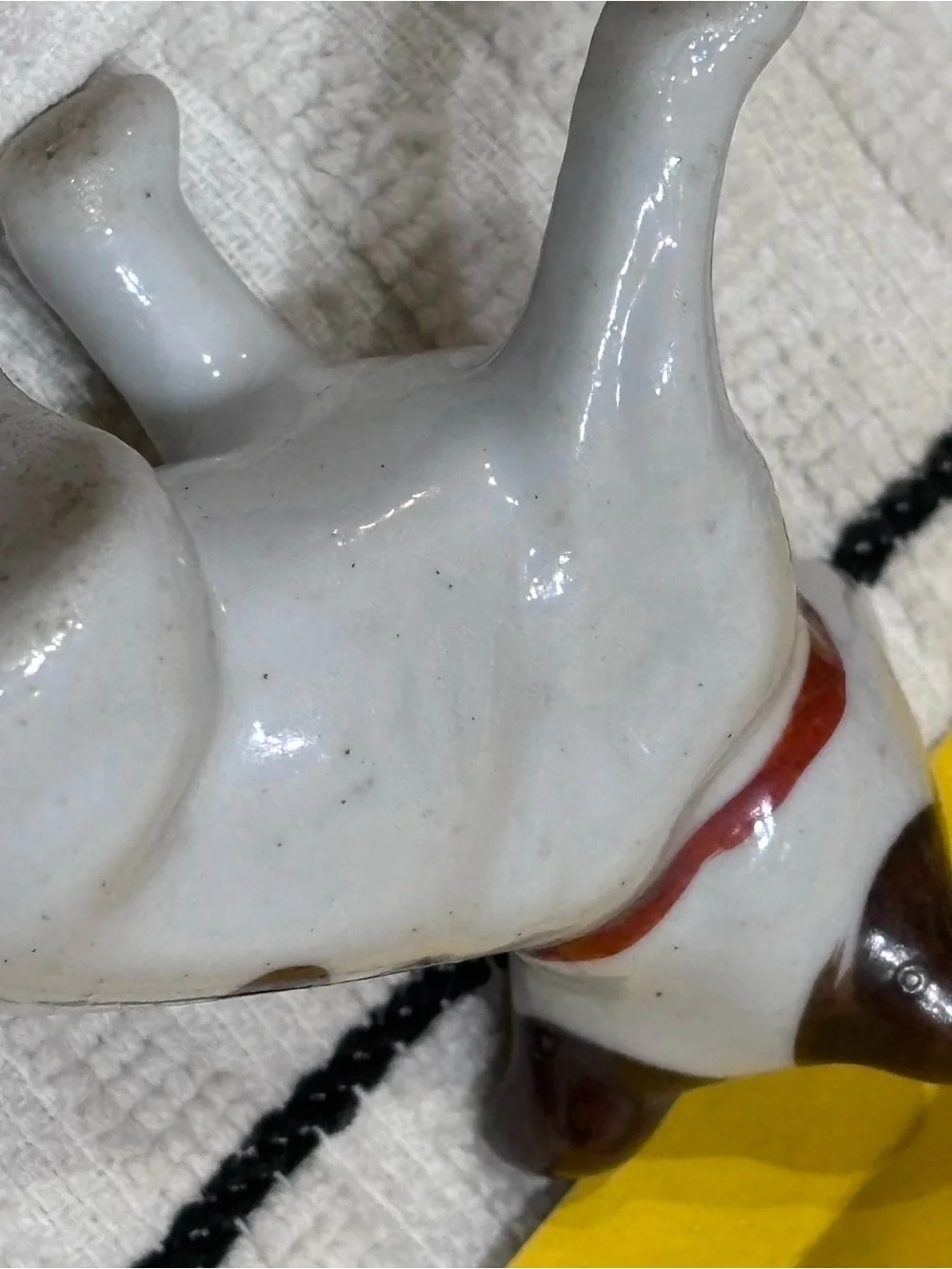 Ceramic Brown & White Dog Figurine Pets Japan Terrier Bulldog